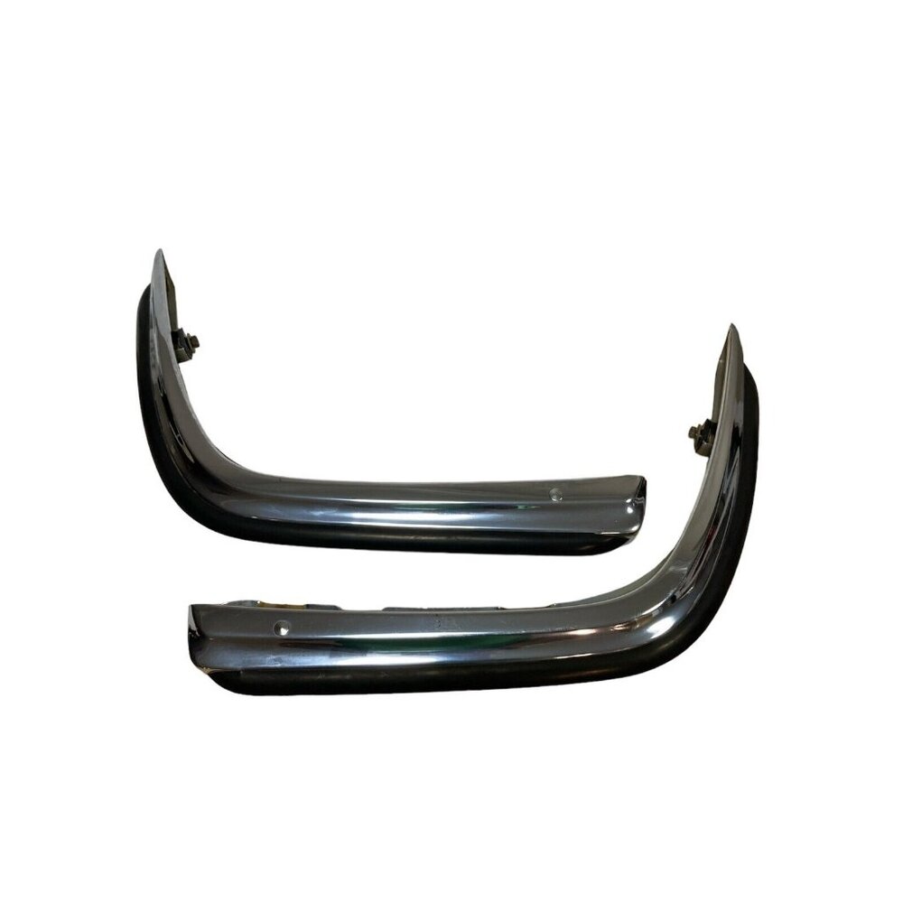 73-80 MERCEDES W116 450SEL FRONT UPPER BUMPER CHROME TRIM OEM PAIR